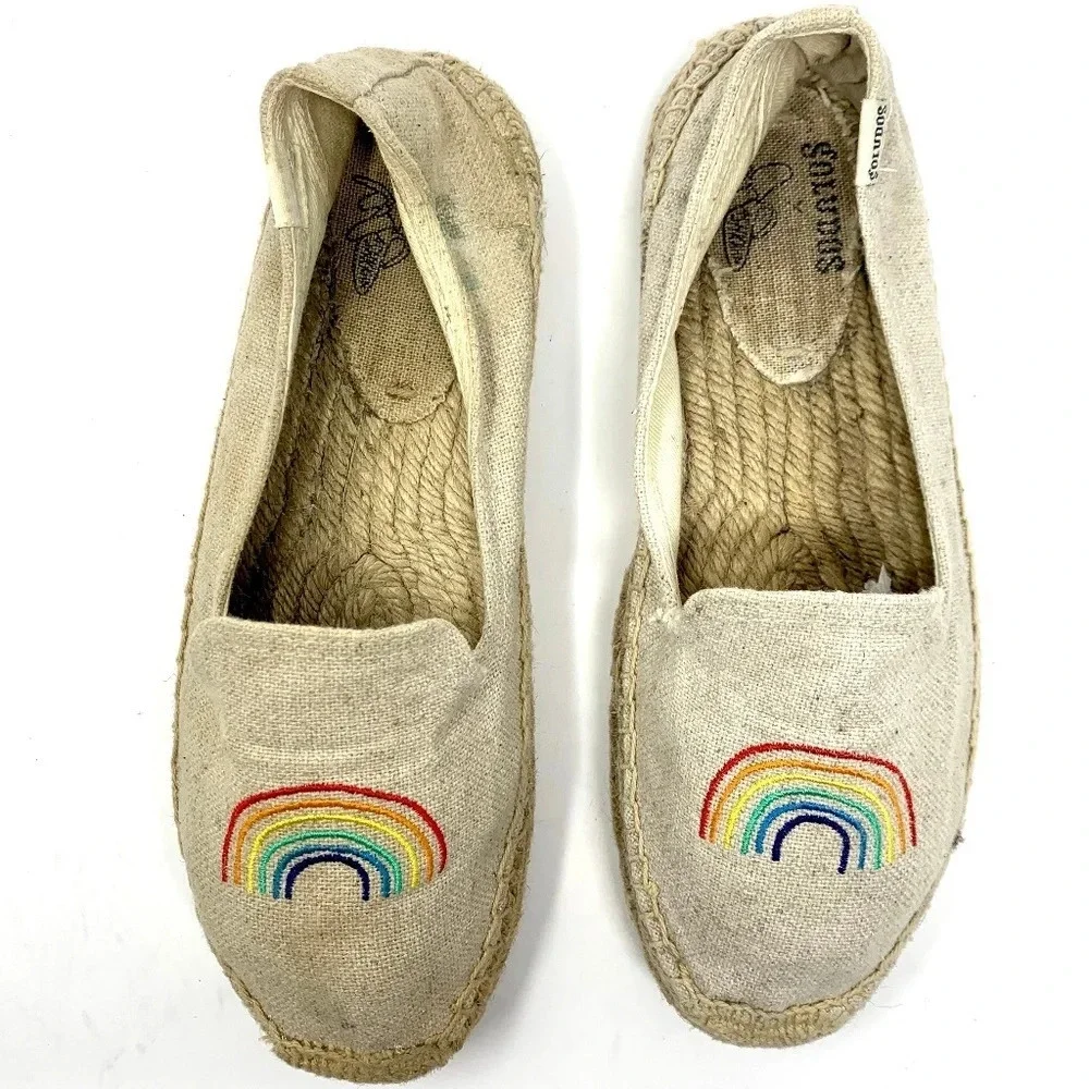 Soludos x‎ Ash Kahn Natural Rainbow Espadrilles